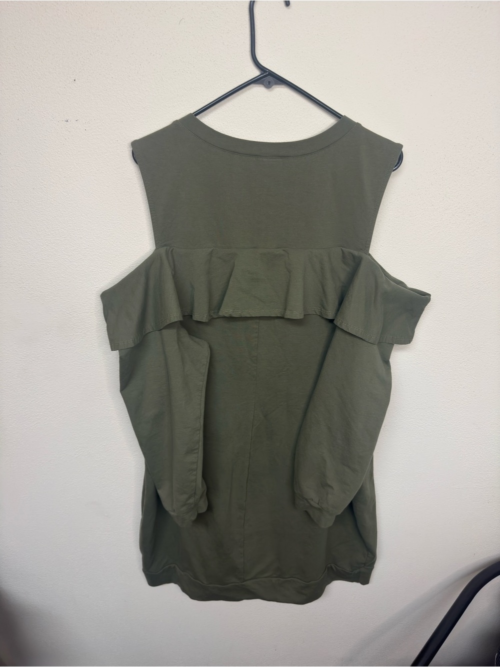 Cold Shoulder Ruffle Sweatshirt Dress - Picture 3 of 3